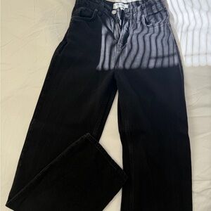 Reformation Black Straight Leg Wilder Jeans